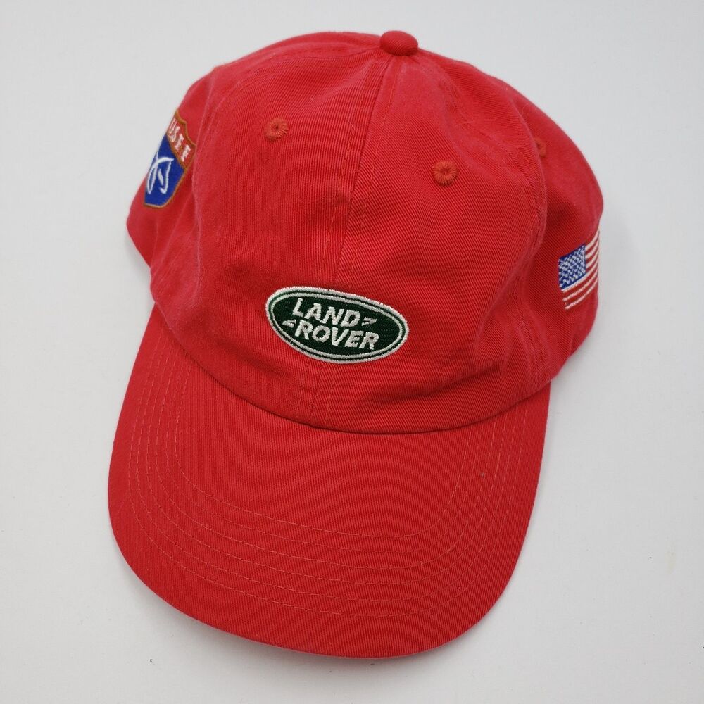 Land Rover Baseball Cap Hat Red One Size Adjustable Strap Embroidered 2016 USEF - Picture 9 of 9